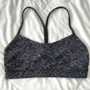 Lululemon sports bra with mauve lace print size 8